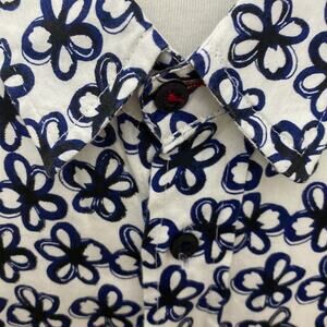 Mens Medium button-down shirt floral Short Sleeve Vacation cruise Casual Golf